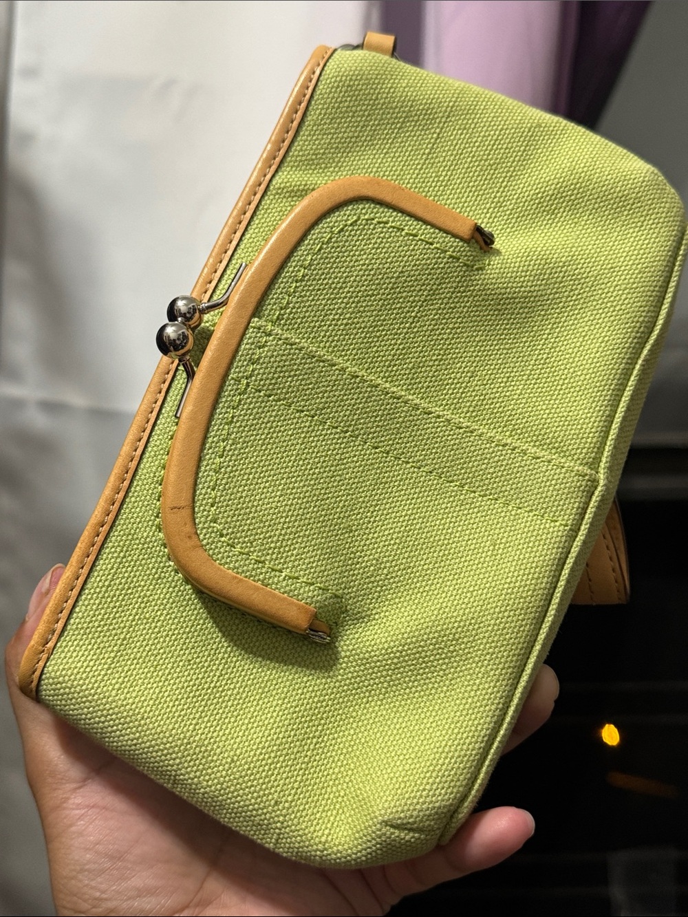Coach Hamptons Archive 10th Anniversary green canvas leather Kisslock - Picture 5 of 11